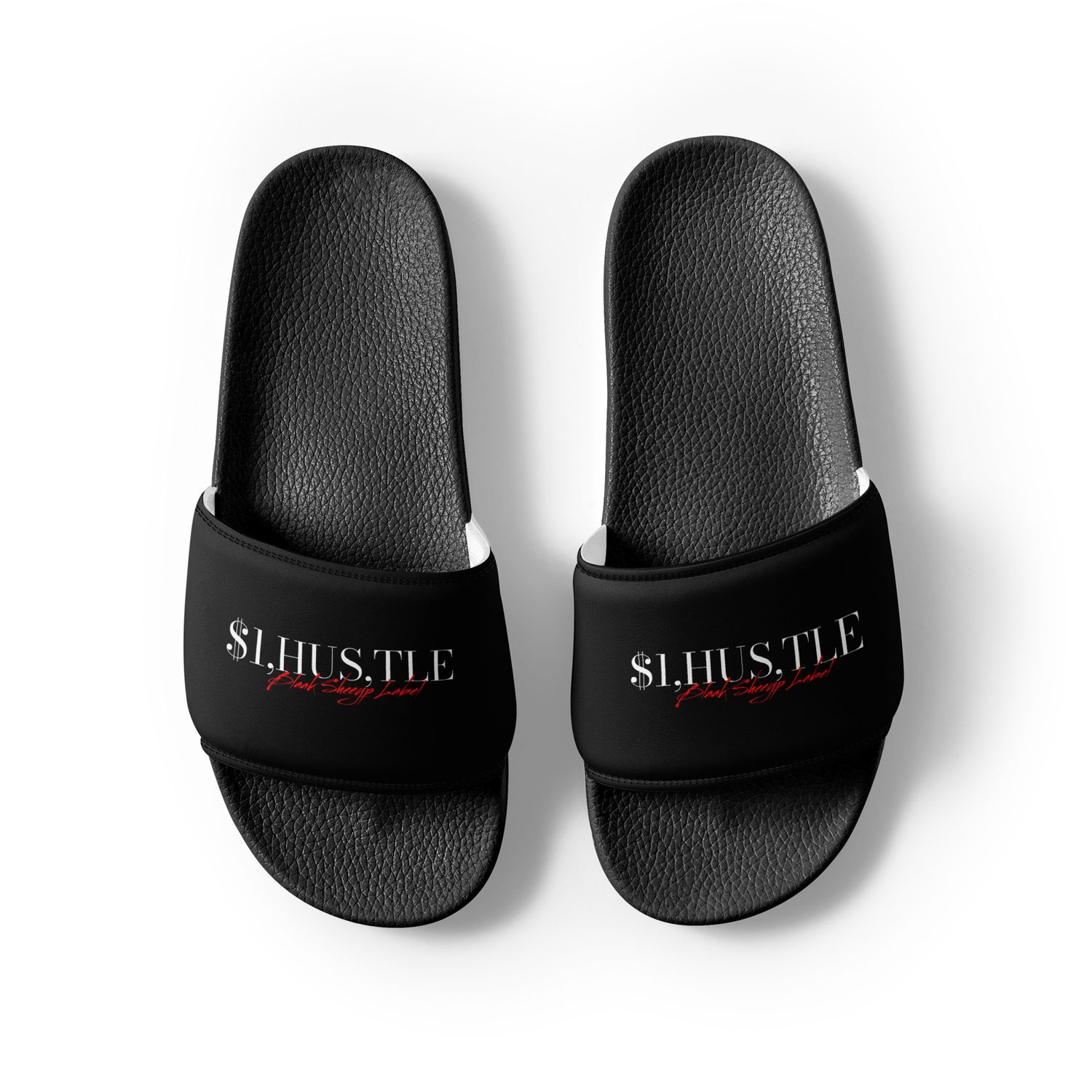 MEN&#39;S BLAAK SHEEYP LABEL ($I,HUS,TLE ) SLIDES (BLACK)