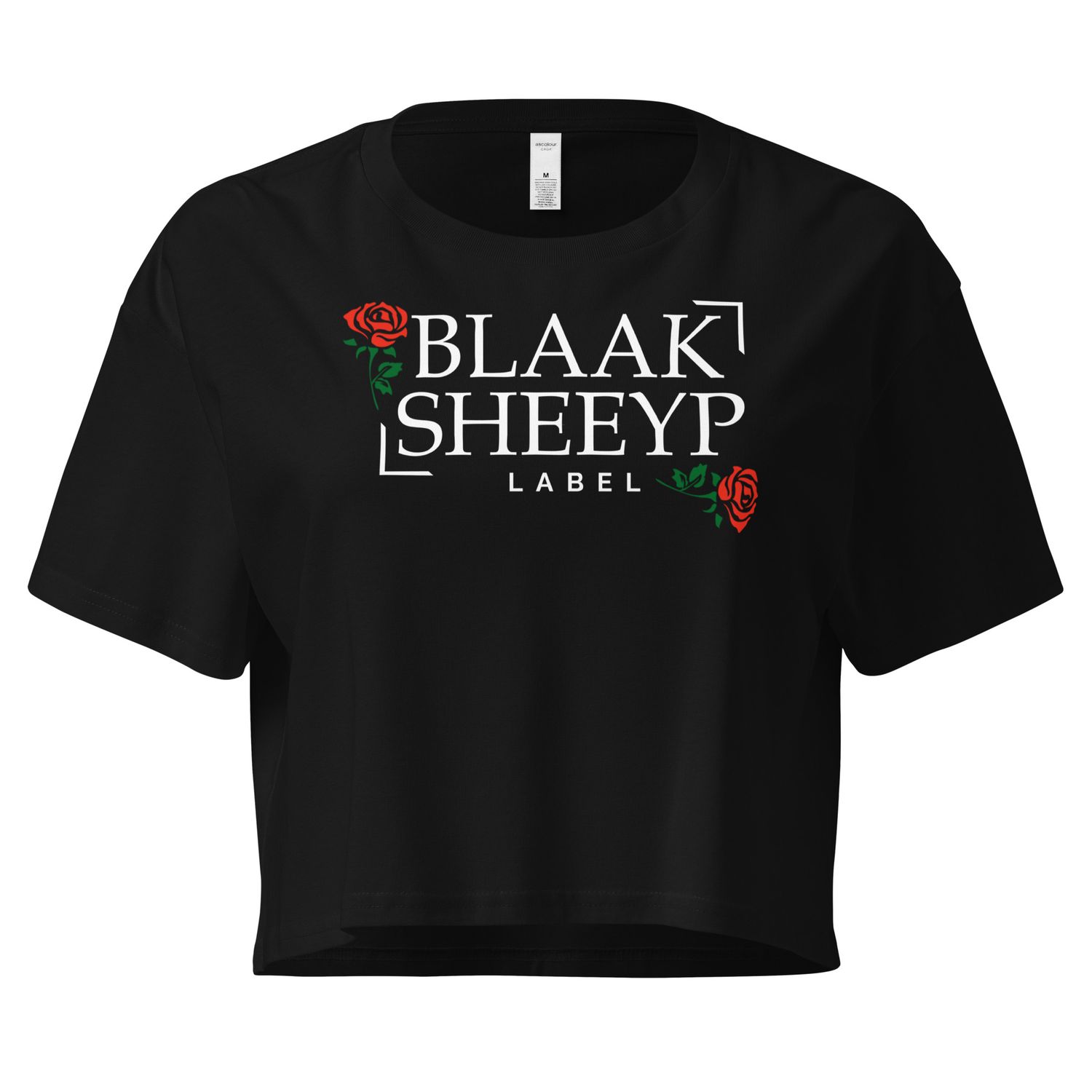 WOMEN&#39;S BLAAK SHEEYP LABEL (AWASSI) CROP TOP (BLACK)