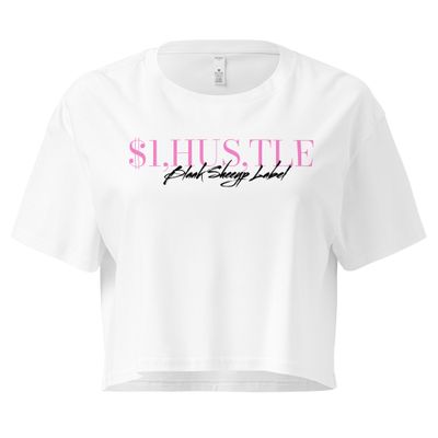 WOMEN&#39;S BLAAK SHEEYP LABEL (I,HUS,TLE) COLLECTION CROP TOP (WHITE)