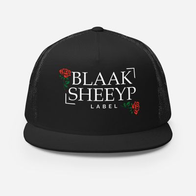 SHEEYPS AND ROSES TRUCKER HAT (AWASSI) COLLECTION (BLACK)