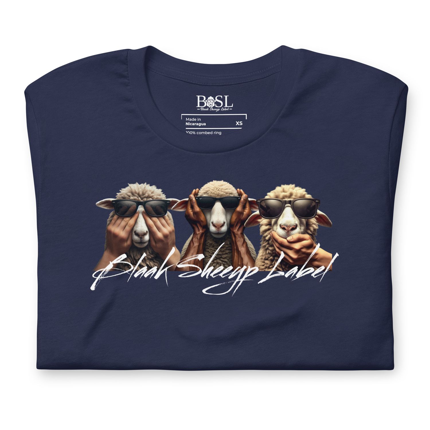BLAAK SHEEYP LABEL (TRIPLE FILTER) COLLECTION T-SHIRT (NAVY)