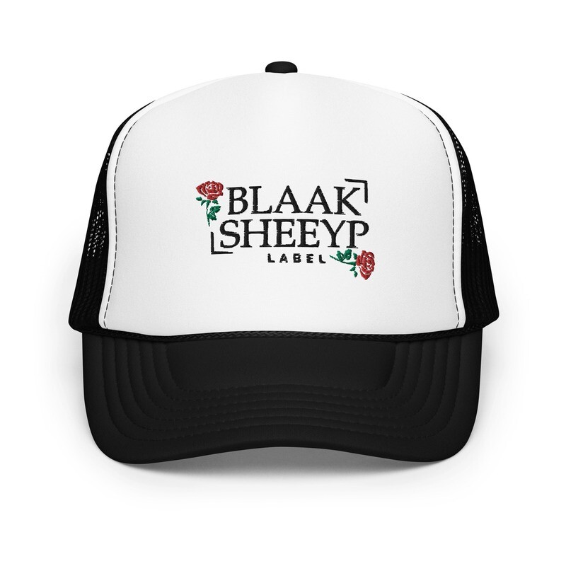 AWASSI Foam Trucker Hat | BLAAK SHEEYP LABEL (WHITE) EMBROIDERY