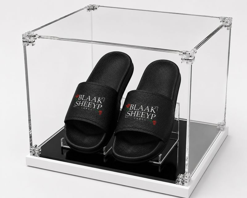 AWASSI Premium Men’s Slides | BLAAK SHEEYP LABEL (BLACK)
