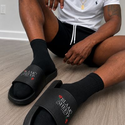 AWASSI Premium Men’s Slides | BLAAK SHEEYP LABEL (BLACK)