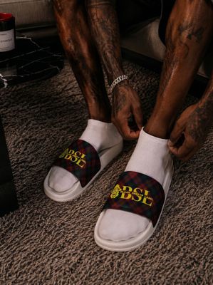 ROMNEY Premium Men’s Slides | BLAAK SHEEYP LABEL  (WHITE)