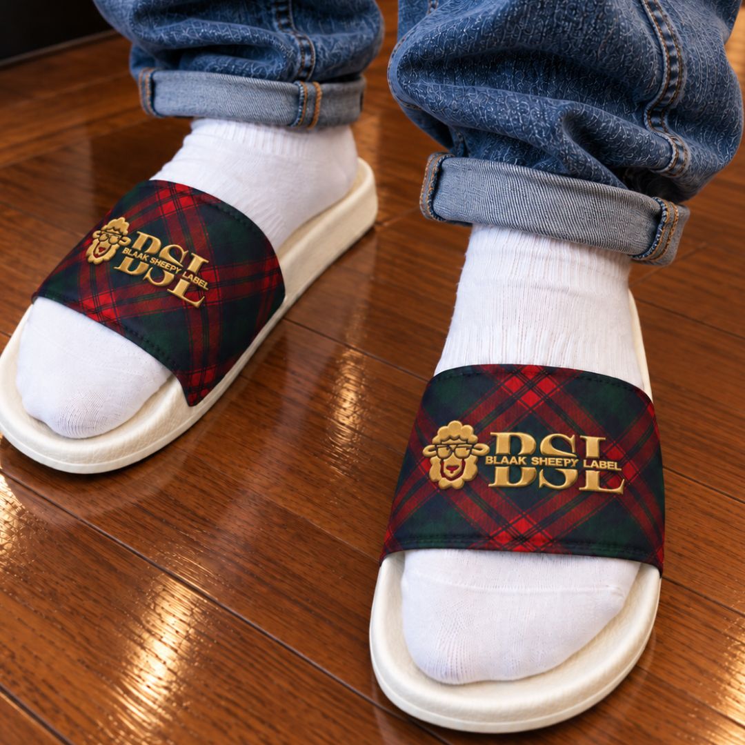 ROMNEY Premium Men’s Slides | BLAAK SHEEYP LABEL  (WHITE)
