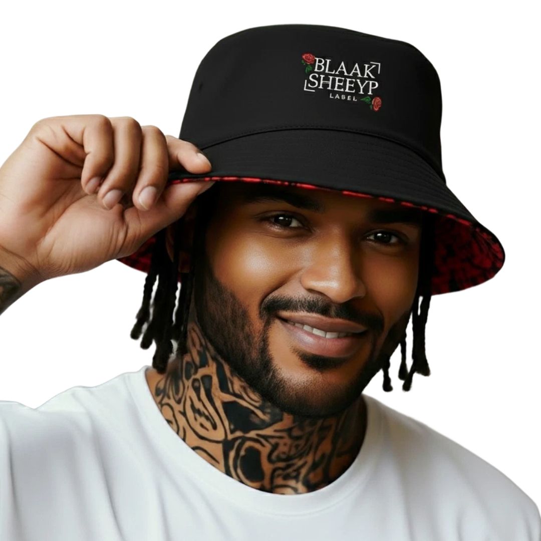 AWASSI Reversible Bucket Hat | BLAAK SHEEYP LABEL EMBROIDERY