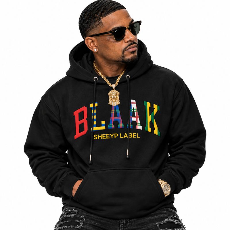 BORERAY Premium Unisex Pullover Hoodie | BLAAK SHEEYP LABEL (BLACK)