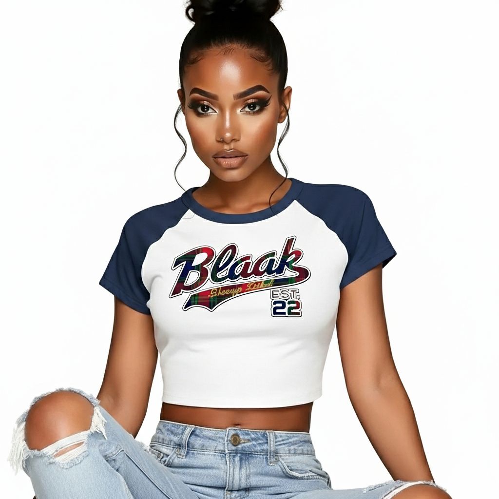 ICELANDIC Premium Women’s Micro Rib Baby Tee | BLAAK SHEEYP LABEL (NAVY)