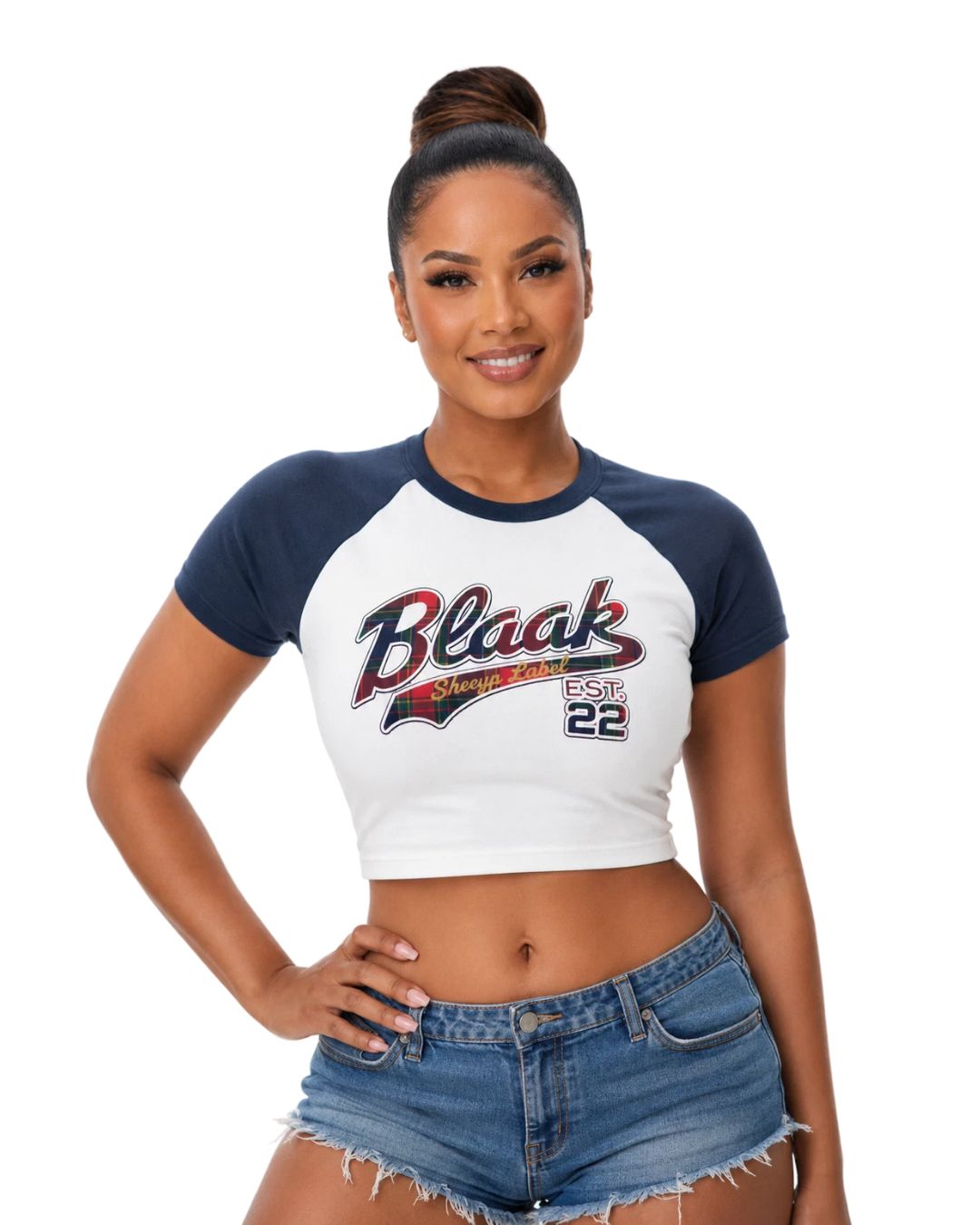 ICELANDIC Premium Women’s Micro Rib Baby Tee | BLAAK SHEEYP LABEL (NAVY)