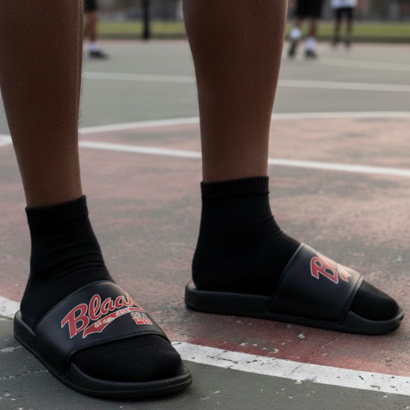 ICELANDIC Premium Men’s Slides | BLAAK SHEEYP LABEL (BLACK)