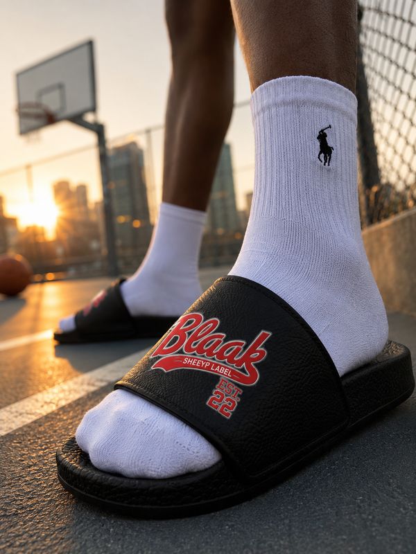 ICELANDIC Premium Men’s Slides | BLAAK SHEEYP LABEL (BLACK)