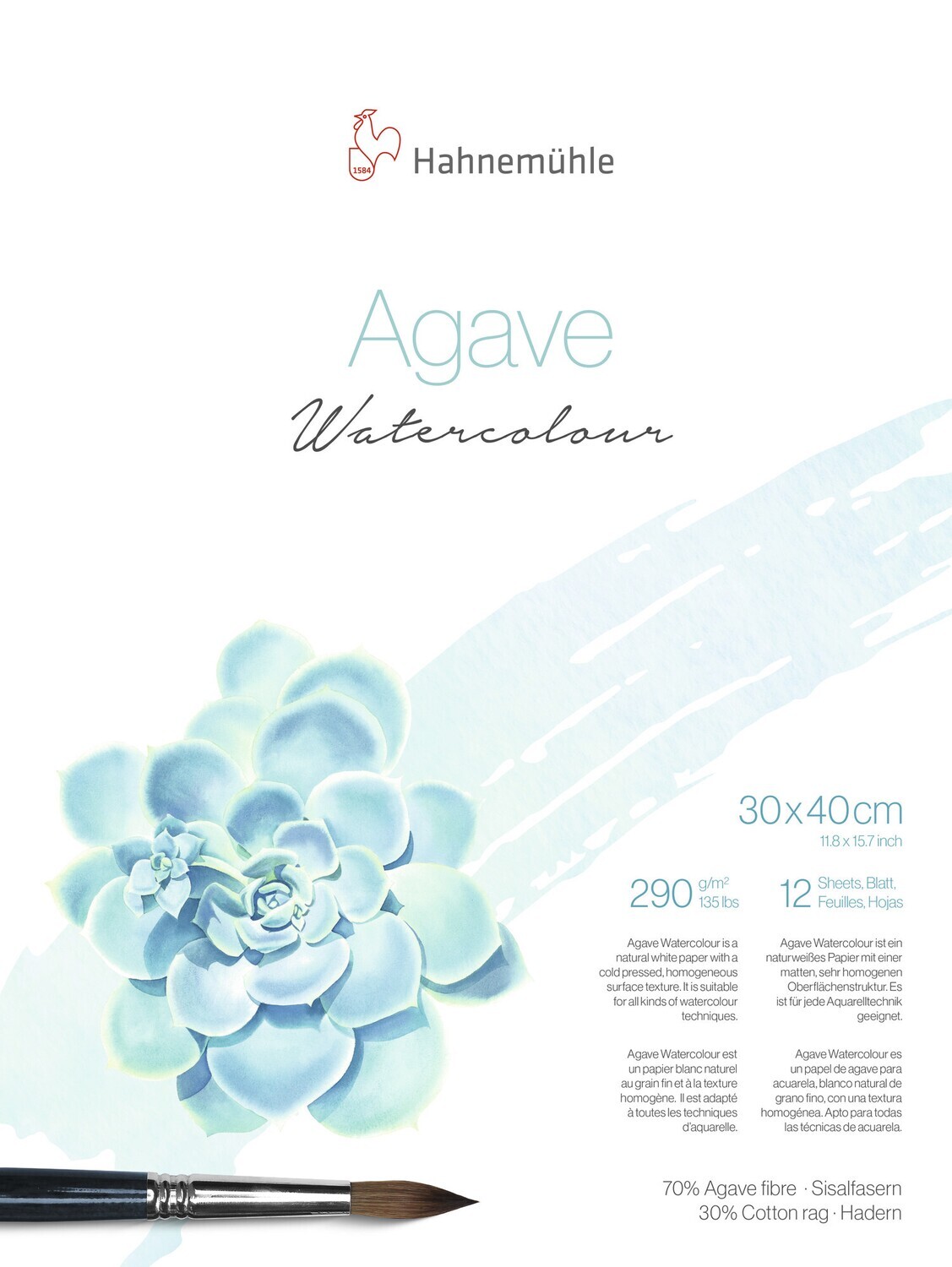 Block Hahnemuhle Agave Watercolour, 30 x 40 cms