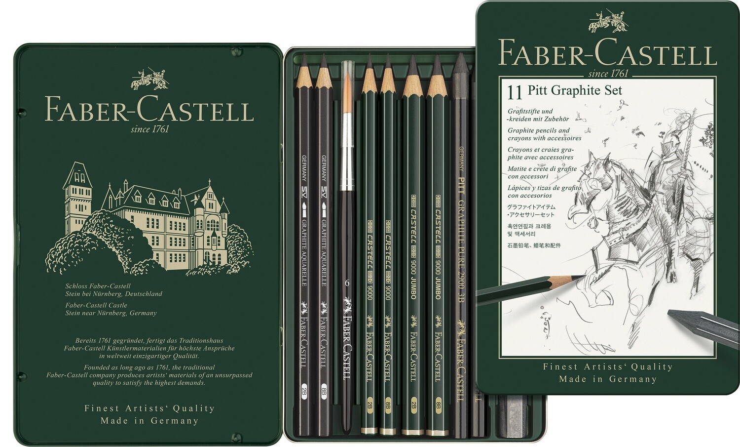 Grafito Faber Castell Pitt, juego de 11 piezas