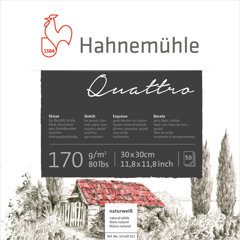 Block Hahnemühle Quattro Sketch 170g 30 x 30cm 50 Hojas