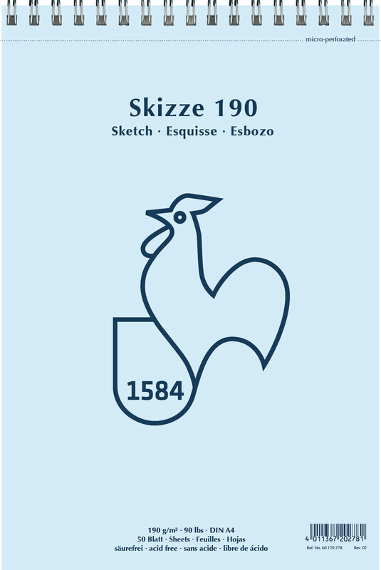 Block Hahnemühle Skizze 190gr. con espiral, tamaño A4, 50 hojas