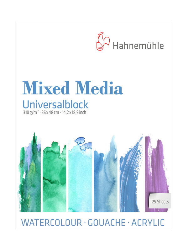 Block Hahnemühle Universal Mixed Media 36 x 48cm 25 Hojas 310g