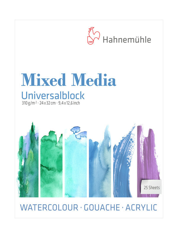 Block Hahnemühle Universal Mixed Media 24 x 32cm 25 Hojas 310g
