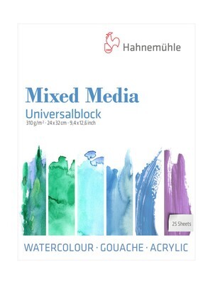 Block Hahnemühle Universal Mixed Media 24 x 32cm 25 Hojas 310g