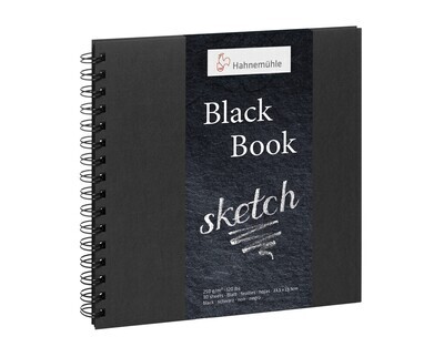 Cuaderno Hahnemühle Black Book, tamaño 23.5 x 23.5cm, 250 gr.  30 Hojas