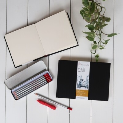 Cuaderno Hahnemühle D&amp;S 14 x 14 cms, Negro