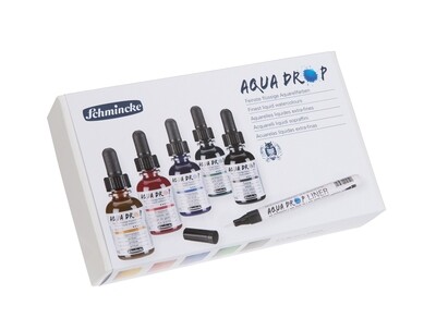 Acuarela Schmincke Aqua Drop Set, 5 Colores + Liner