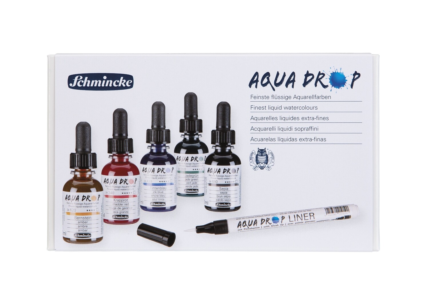 Acuarela Schmincke Aqua Drop Set, 5 Colores + Liner