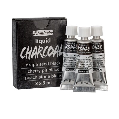 Pigmento Schmincke Liquid Charcoal 5ml, 3 tonos