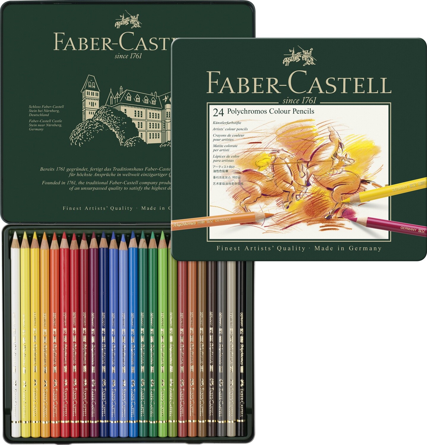 Lapiz Faber Castell Polychromos 24 Colores Caja de Metal