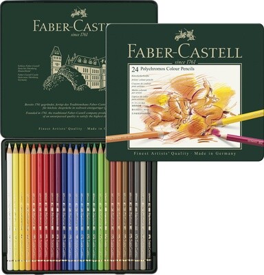 Lapiz Faber Castell Polychromos 24 Colores Caja de Metal