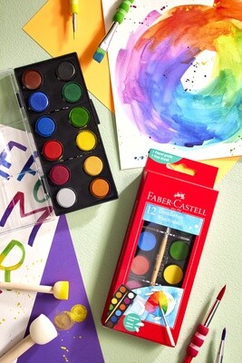 Acuarela Faber-Castell 12 Colores + Pincel