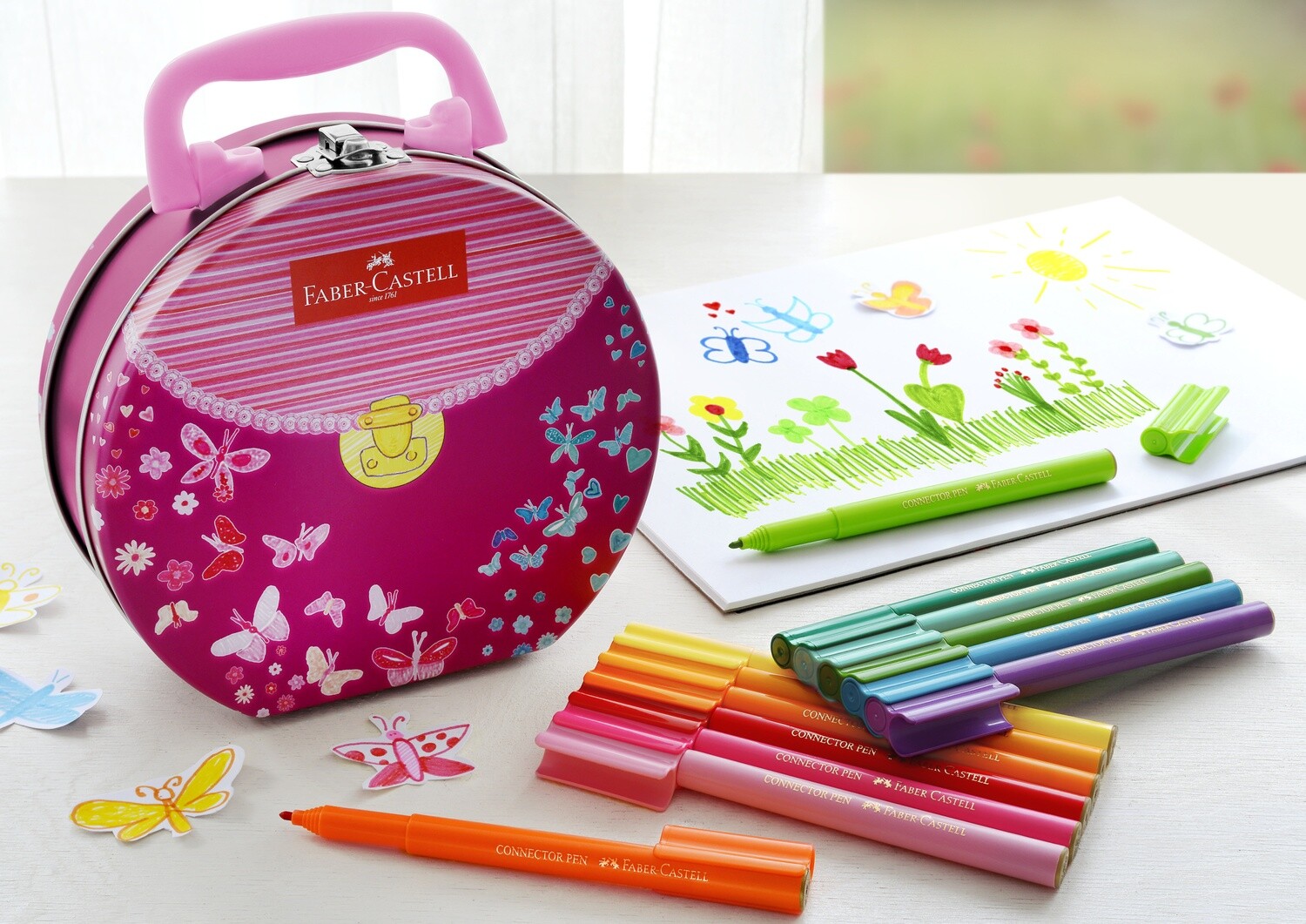Marcador Faber Castell Connector Pen Hand Bag, Caja 45 Piezas