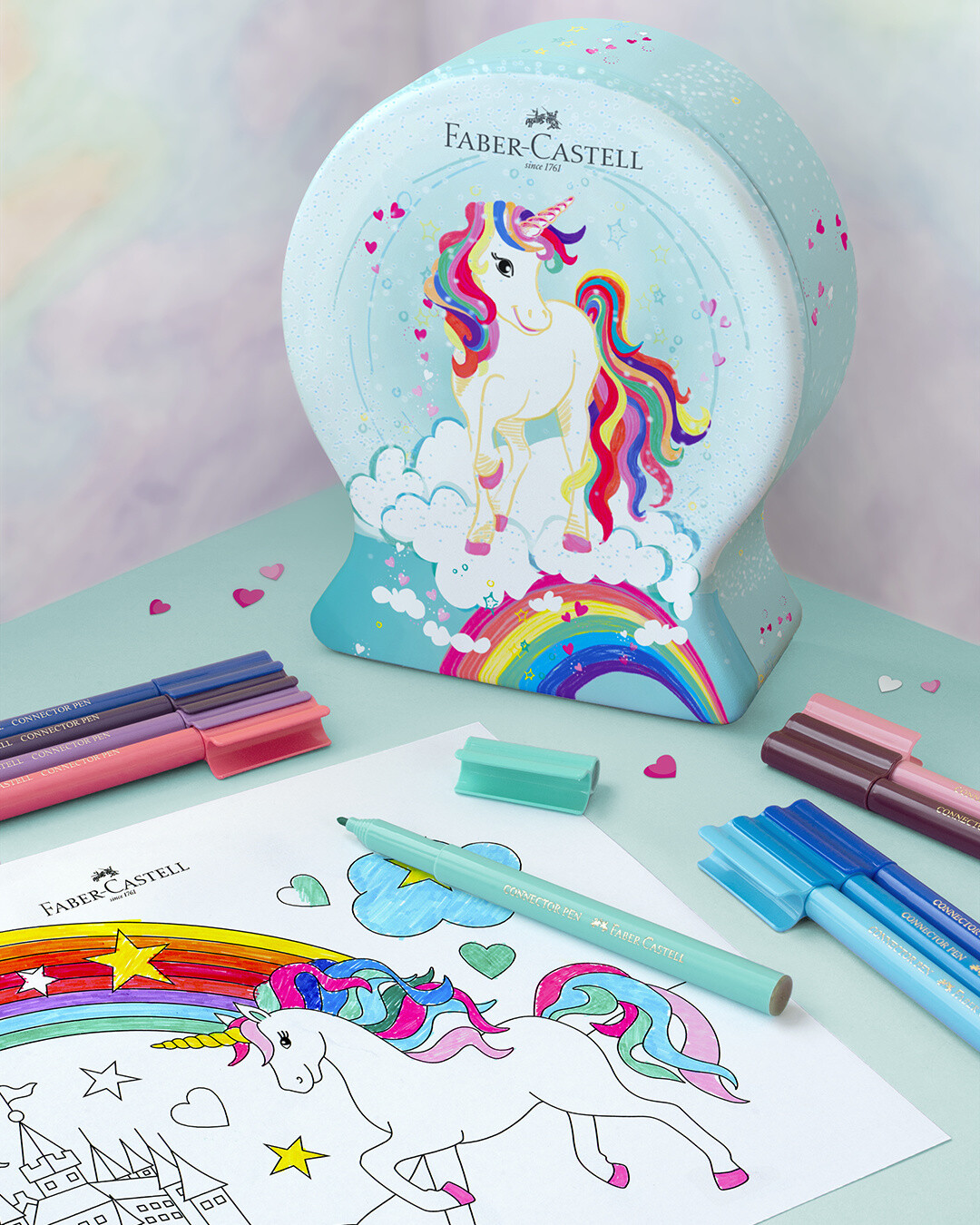 Marcador Faber Castell Connector Unicornio, Caja 33 Piezas