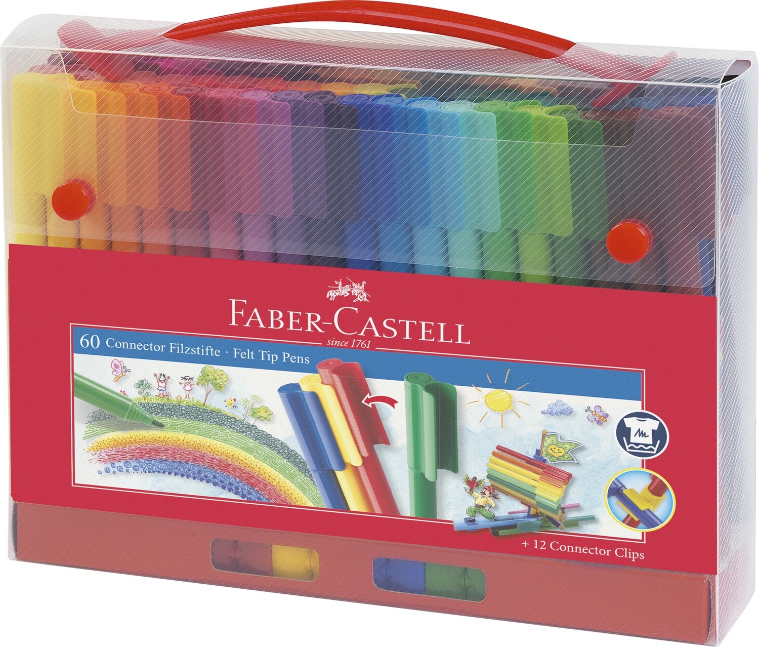 Marcador Faber Castell Connector Pen Maletin 60 Colores