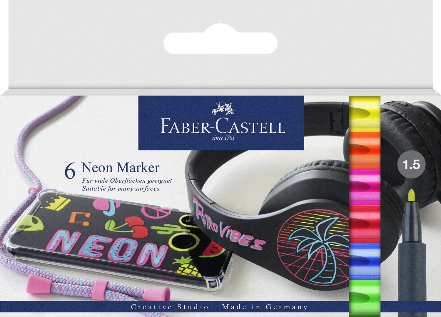 Marcadores Faber Castell Creative Set Marker Neon 6 colores