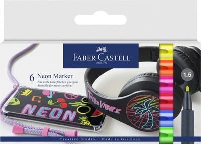 Marcadores Faber Castell Creative Set Marker Neon 6 colores