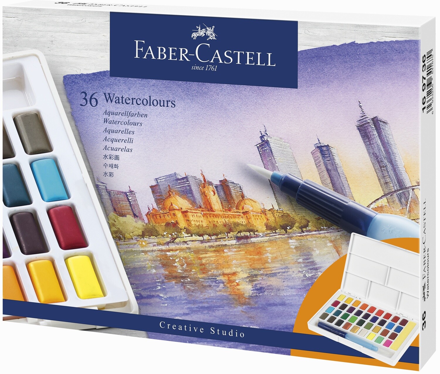 Acuarela Faber-Castell Creative Studio Pastillas de 36 Colores