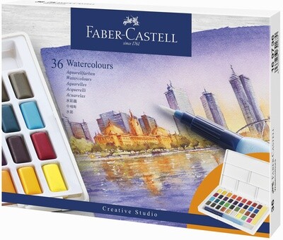 Acuarela Faber-Castell Creative Studio Pastillas de 36 Colores