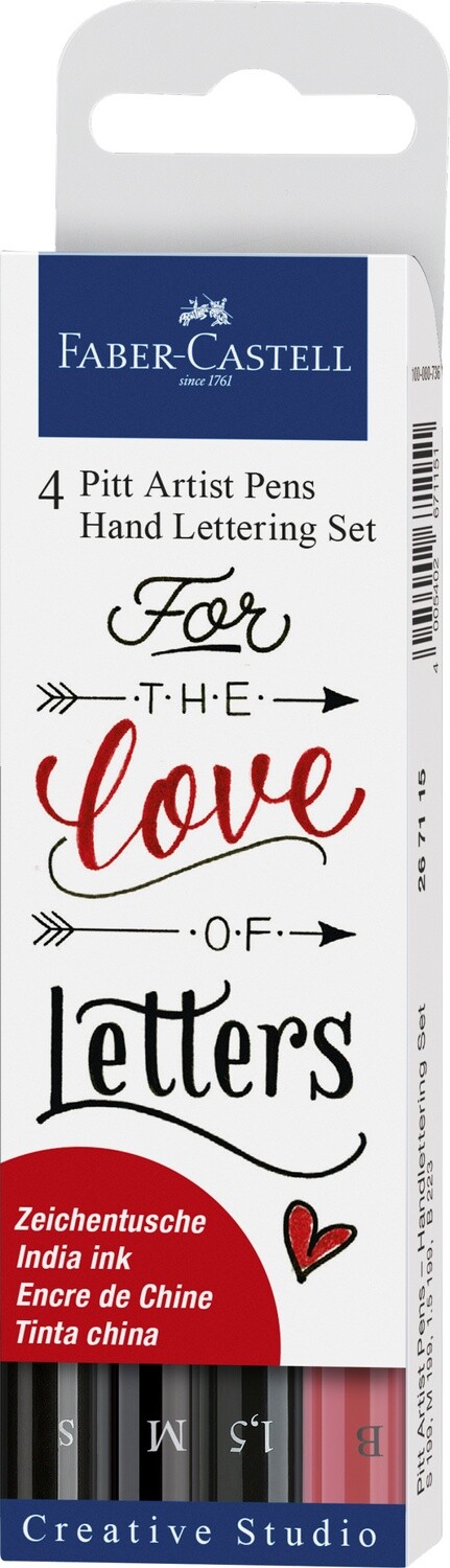 Marcador Faber-Castell Pitt Artist Pen Lettering 4 Piezas