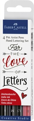 Marcador Faber-Castell Pitt Artist Pen Lettering 4 Piezas