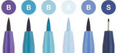 Marcador Faber-Castell Pitt Artist Pen Lettering 6 Colores Azules