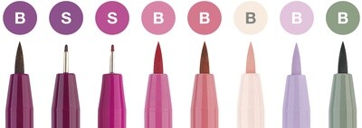 Marcador Faber-Castell Pitt Artist Pen Lettering 8 colores Rosados