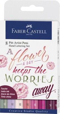 Marcador Faber-Castell Pitt Artist Pen Lettering 8 colores Rosados