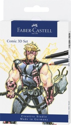 Lápiz Faber-Castell Set Con Marcadores Comic 3D de Ilustración Comic