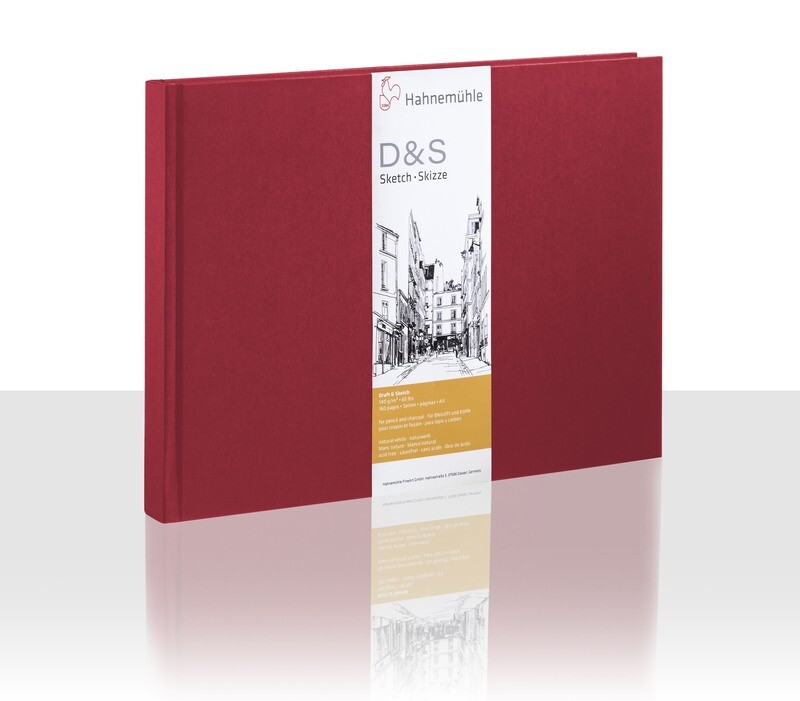 Cuaderno Hahnemühle D&amp;S Horizontal A5 Rojo 140g 80 Hojas