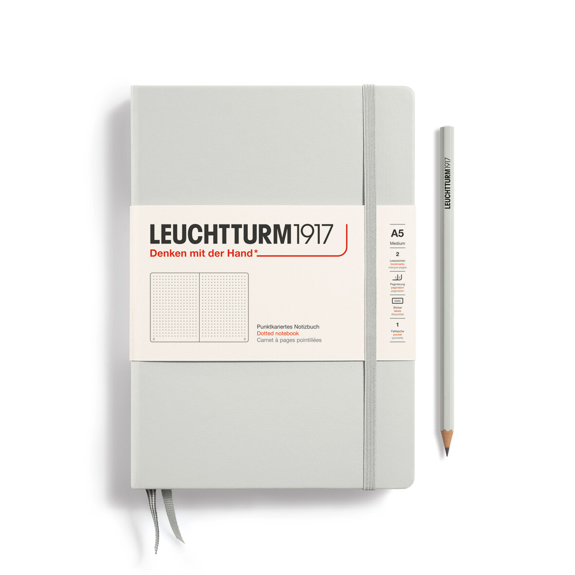 Cuaderno Leuchtturm1917 Medium A5 Light Grey, Puntos