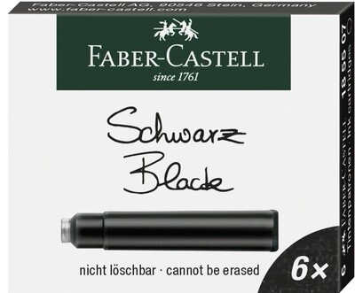 Tinta Faber-Castell Cartucho 6 Piezas Negro Permanente
