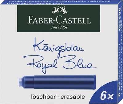Tinta Faber-Castell Cartucho 6 Piezas Azul Real