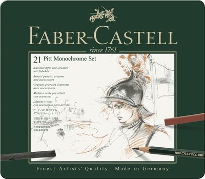 Lapiz Faber Castell Pitt Monochrome Set 21 Piezas