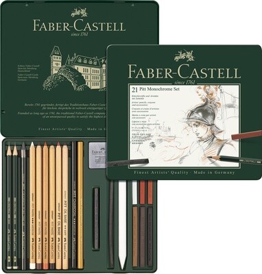 Lapiz Faber Castell Pitt Monochrome Set 21 Piezas